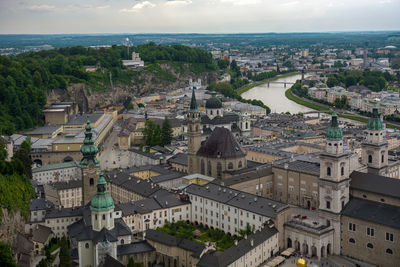 High angle shot of cityscape