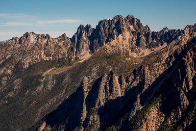 Panoramic view of rocky mountains against sky