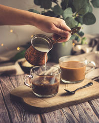 Coffee cup on table