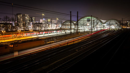 Illuminated cityscape at night