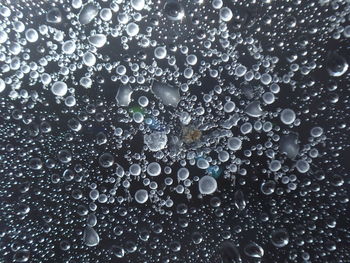 Full frame shot of wet glass