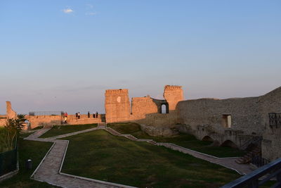 Old ruin building against clear sky