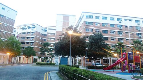 View of city street against sky