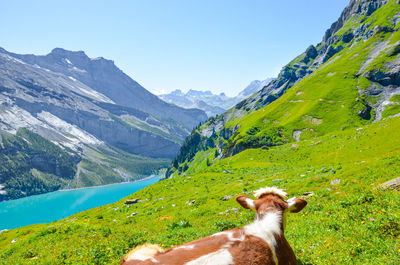 Scenic view of mountain range against sky