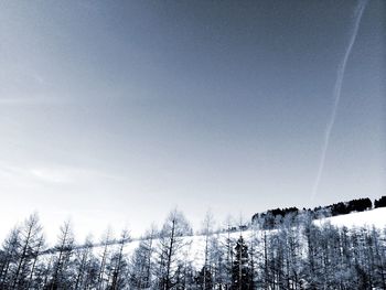 Low angle view of snow covered landscape