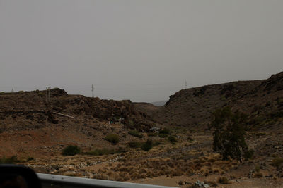 Scenic view of mountains against clear sky