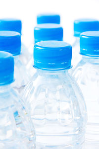 Close-up of blue water bottle