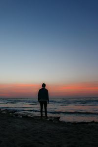 Scenic view of sea at sunset