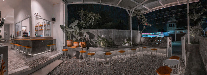 Panoramic view of temple in building