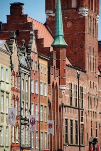 Low angle view of buildings in city