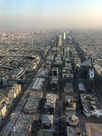 High angle view of buildings in city