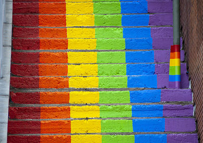 Full frame shot of multi colored stair