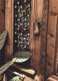 Close-up of closed door of house
