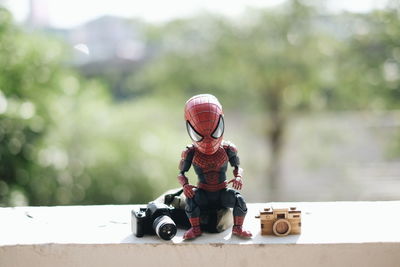 Boy with toy car