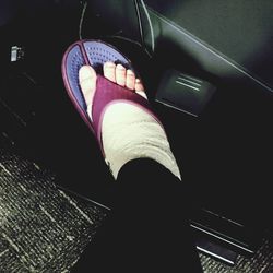 Low angle view of woman at night