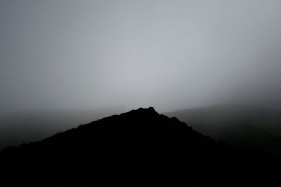 Silhouette mountain against sky