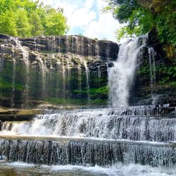 Scenic view of waterfall