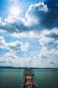 Pier over sea against sky