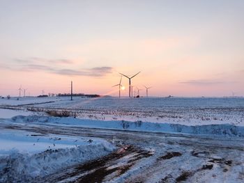 Sunrise at wind farm