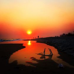 Scenic view of sea at sunset