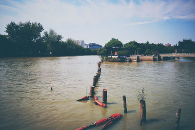 Scenic view of river against sky