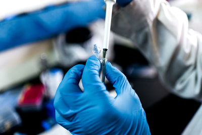 Close up biology laboratory equipment