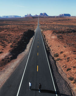 Classic aerial of old west monument valley highway