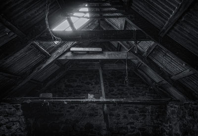 Interior of abandoned barn