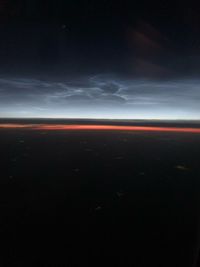 Scenic view of sea against sky at night