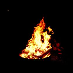 Close-up of fire at night