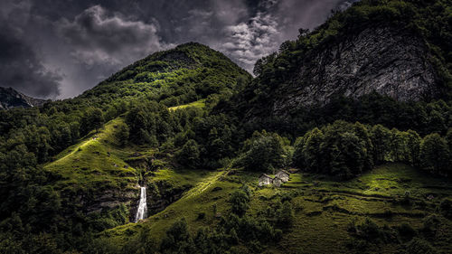 Scenic view of mountains against sky