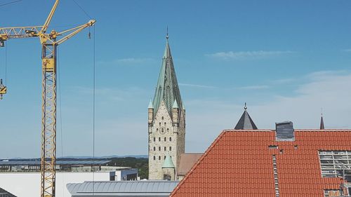 Paderborn cathedral against sky in city