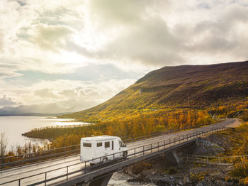 Car in mountain landscape