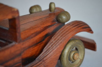 High angle view of fruits on wood