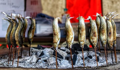 Close-up of fish for sale at market