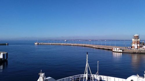 View of sea against clear sky