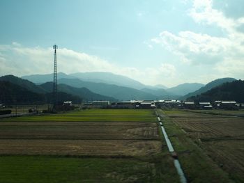 Scenic view of field against sky