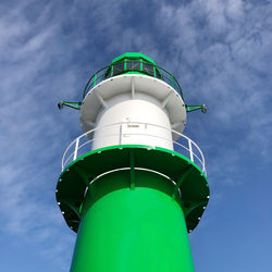 Low angle view of lighthouse against sky