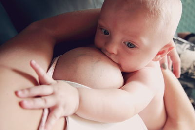 Close-up portrait of cute baby girl