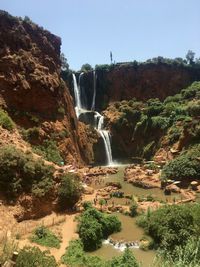 Scenic view of waterfall