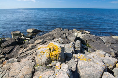 View of rocks on coast