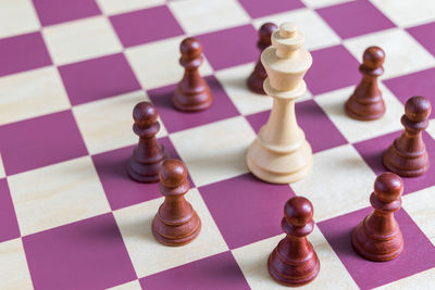 Close-up of chess pieces