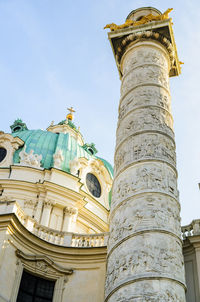 Low angle view of historical building against sky