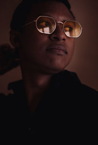 Close-up of man wearing sunglasses