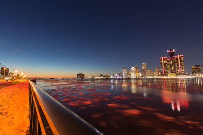 Illuminated city at night