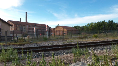 Railroad tracks against sky