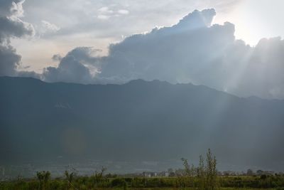 Scenic view of mountains against sky