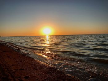 View of sea at sunset