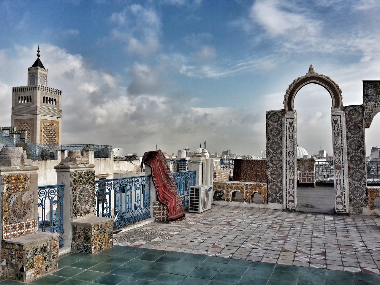 sky, architecture, cloud - sky, built structure, building exterior, outdoors, one person, real people, day, women, water, people