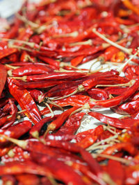 Full frame shot of red chili peppers